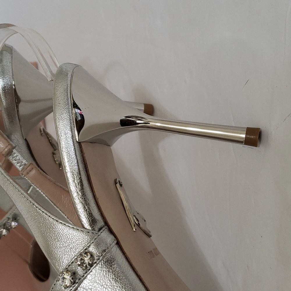 Brand New Silver Miu Miu Camoscio Sling Back Pumps SZ 37 - Picture 8 of 15